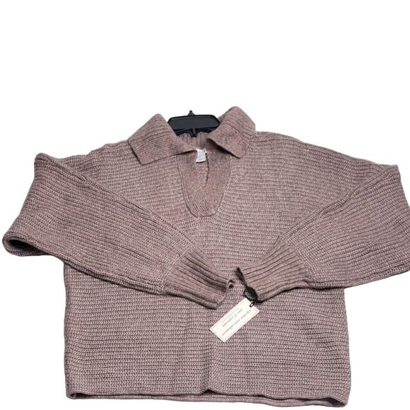 Cupcakes And Cashmere Shawl Collar Knit Puff‎ Sleeves Sweater Size Medium - Picture 6 of 7